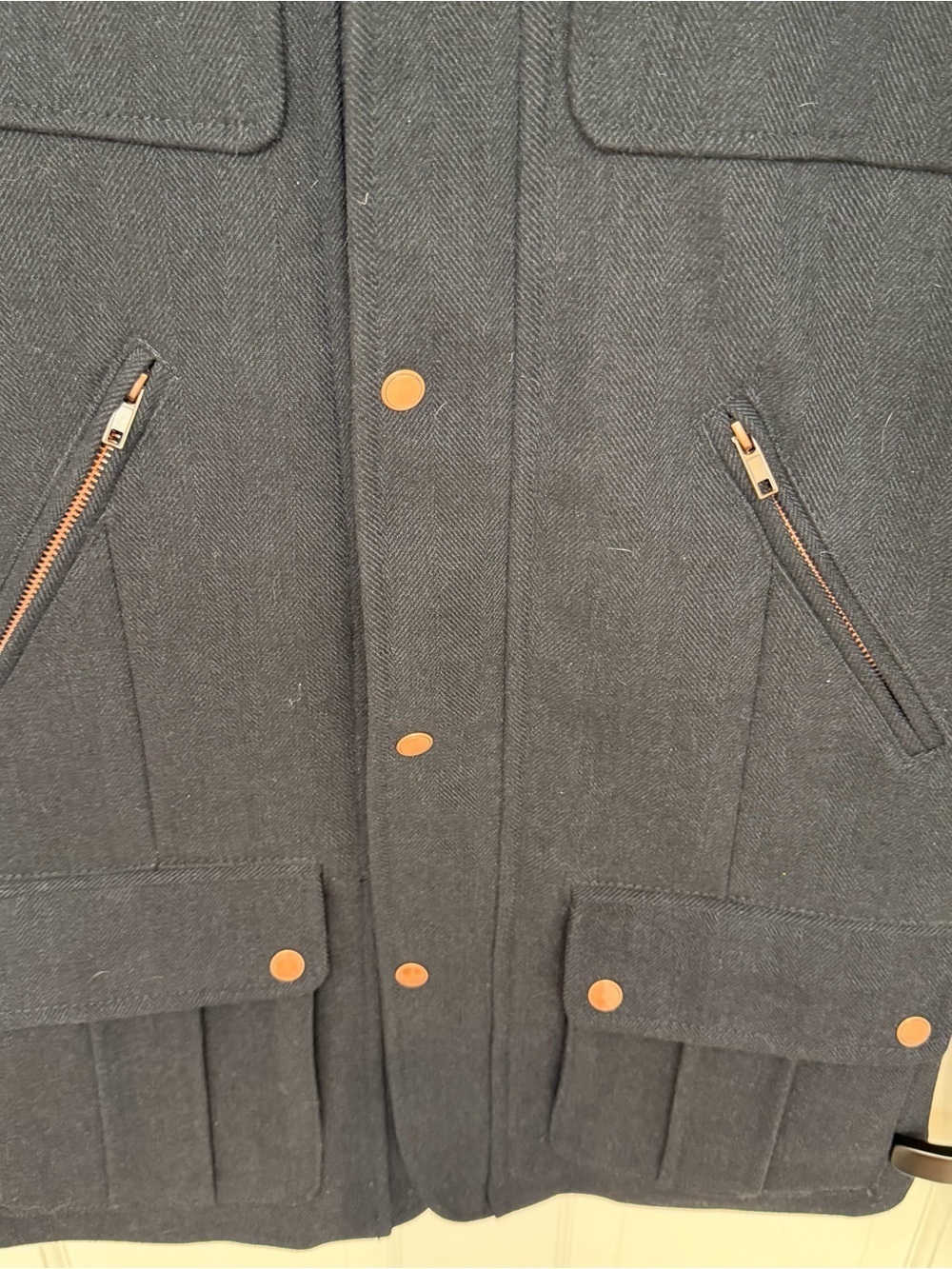 H&M Men's Military Style Black Field Jacket - Size 36R - Picture 3 of 11